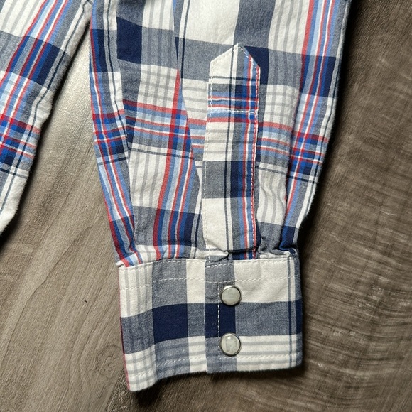 Wrangler Retro Western Plaid Long Sleeve Pearl Snap - Large - Picture 3 of 5
